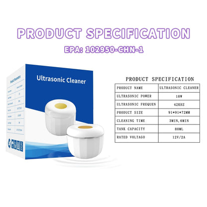 Portable Ultrasonic Retainer Cleaner – 42kHz Mini Cleaning Machine (Dental + Jewelry, 2025 Upgraded)