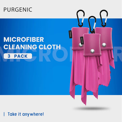 Microfiber Cloths & Glasses Wipes (3 Pack) – Lens & Screen Cleaning (Pink)