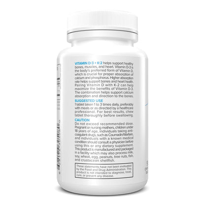 Portions Master Vitamin D3 + K2 5000 IU — Bone & Heart Health (60 Caps) • Non-GMO, Gluten-Free