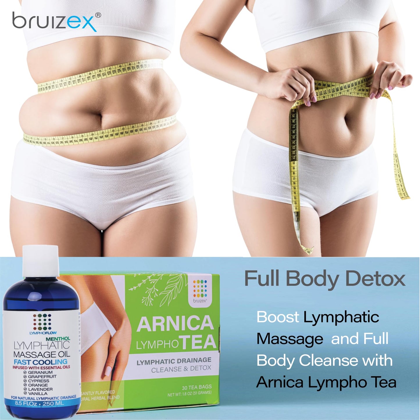 Lymphatic Drainage Massage Oil with Arnica & Coconut Oil (8.5 oz)