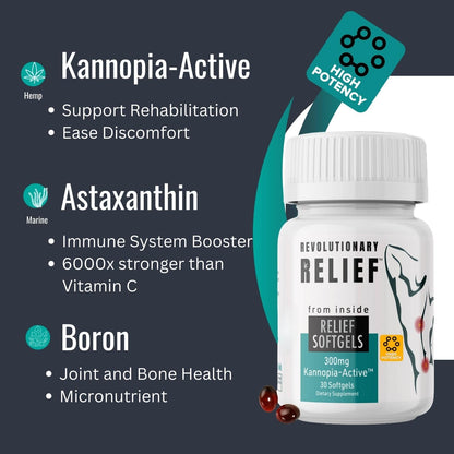 Post Surgery & Injury Support | KannopiaActive Hemp with Astaxanthin (30ct)