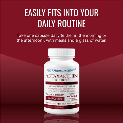 Approved Science Astaxanthin 12 mg - Extra Strength Antioxidant | 180 Vegan Capsules
