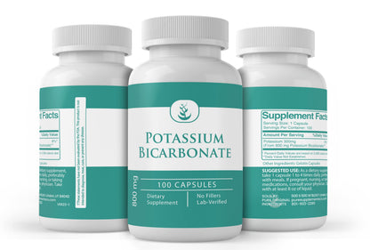Potassium Bicarbonate Capsules – Pure Original Ingredients | 100 Capsules | Lab Verified