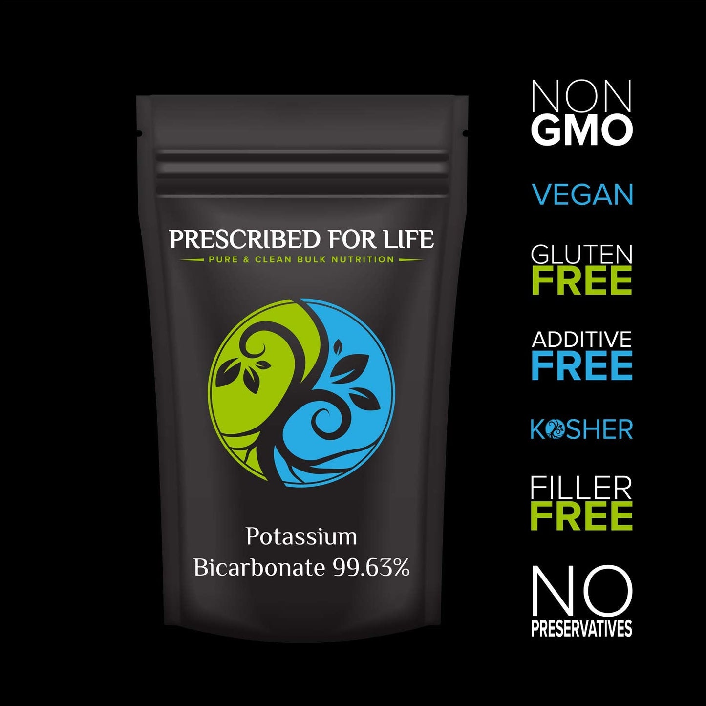 Potassium Bicarbonate Powder - Pure USP Grade 1lb | Prescribed for Life