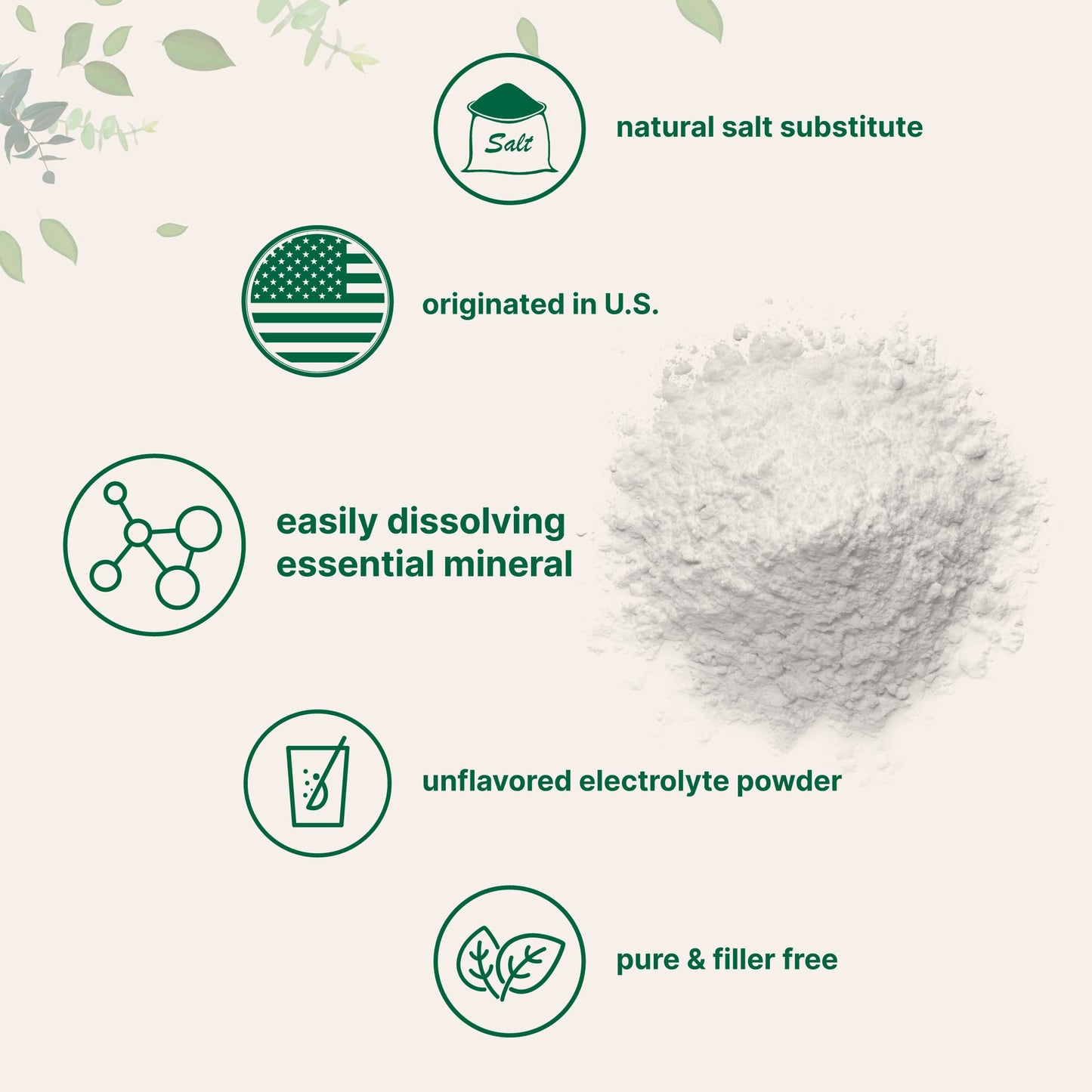 Potassium Chloride Powder 1 KG | Electrolyte Mineral Support