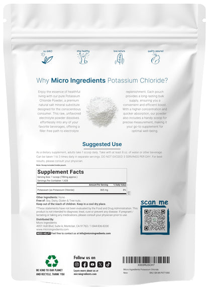 Potassium Chloride Powder 1 KG | Electrolyte Mineral Support