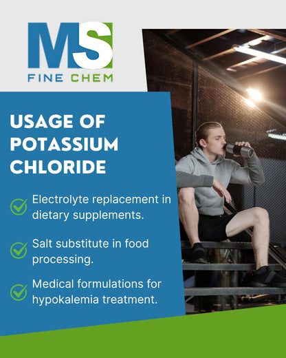 Potassium Chloride Powder 500g | Potassium Supplement, Salt Substitute, Gluten Free – 200mg/Serving
