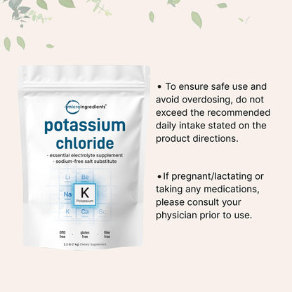 Potassium Chloride Powder 1 KG | Electrolyte Mineral Support