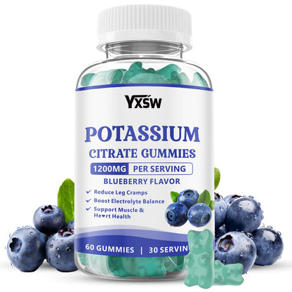Potassium Citrate Gummies 1200mg – Sugar Free Blueberry 60 Count