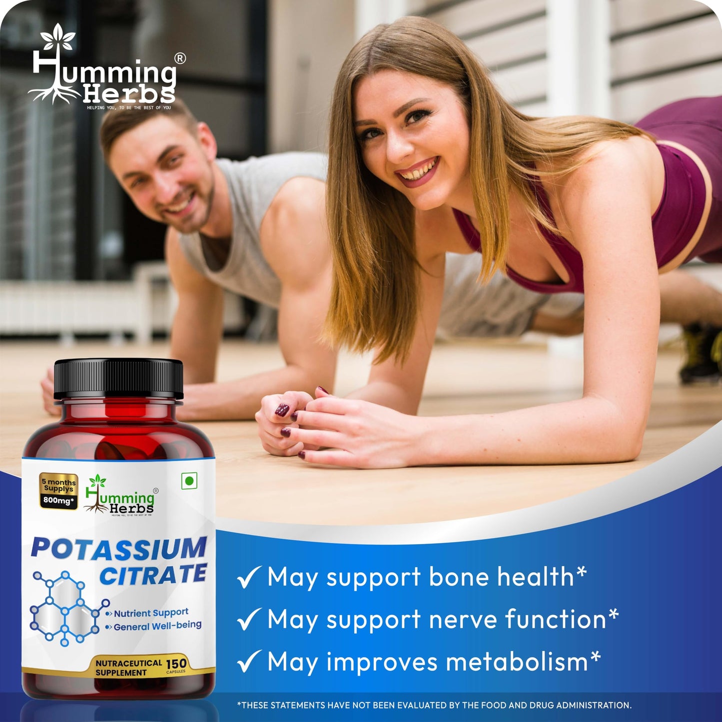 Potassium Citrate 800mg – 150 Vegan Capsules | Daily Electrolyte & Mineral Support | No Additives | Non-GMO