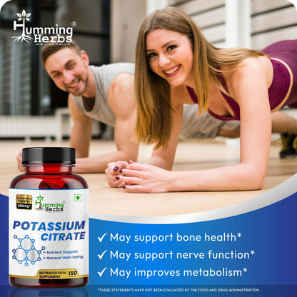 Potassium Citrate 800mg – 150 Vegan Capsules | Daily Electrolyte & Mineral Support | No Additives | Non-GMO