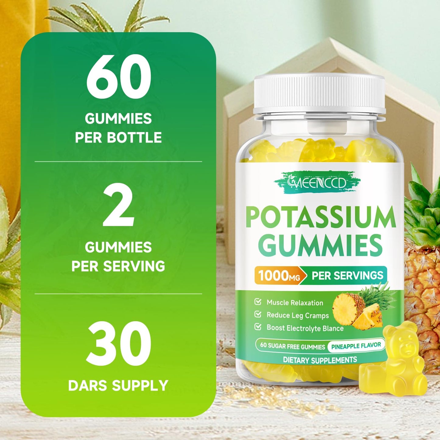 Potassium Citrate Gummies 1000mg - High Potency Potassium for Adults