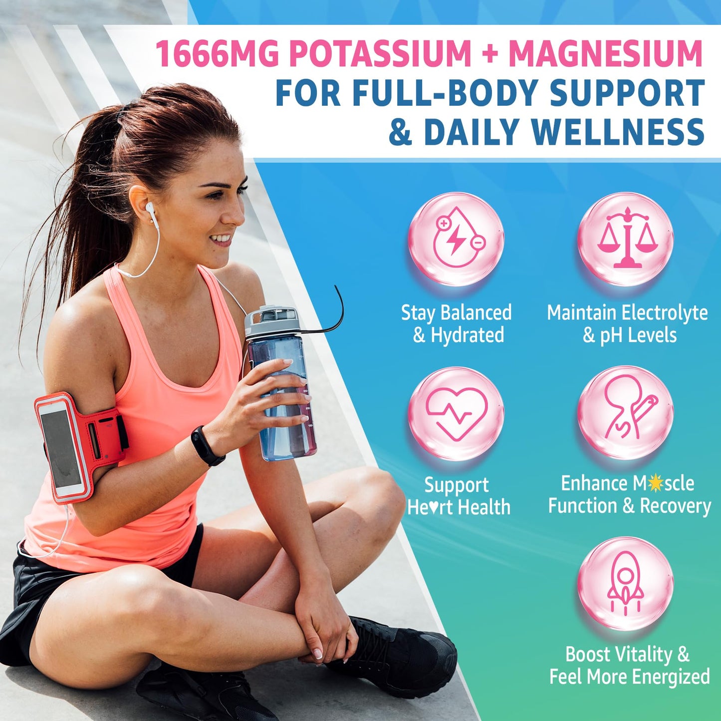 Potassium Citrate Gummies 1666mg – Vegan Electrolyte Gummies, 60 Count