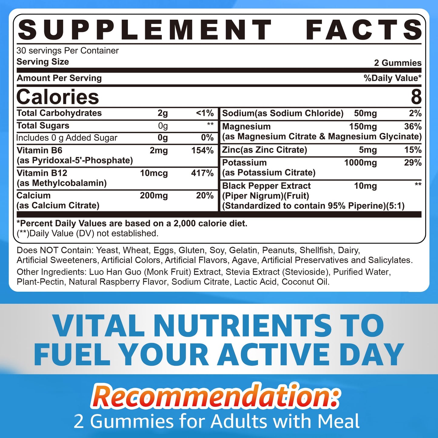 Potassium Citrate 1000mg Gummies – Sugar Free Electrolyte Support