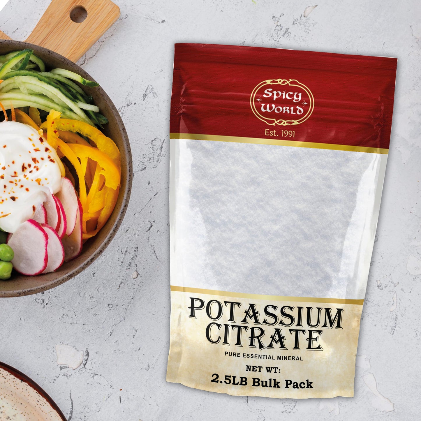 Potassium Citrate Powder 2.5 lb Bulk – Pure, Vegan, Food Grade | Spicy World