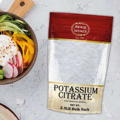 Potassium Citrate Powder 2.5 lb Bulk – Pure, Vegan, Food Grade | Spicy World