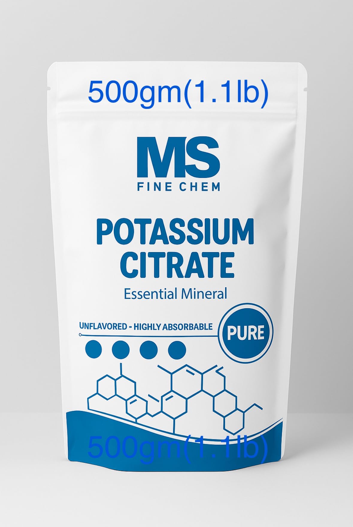 Potassium Citrate Powder 500g | Electrolyte Supplement | Vegan Friendly