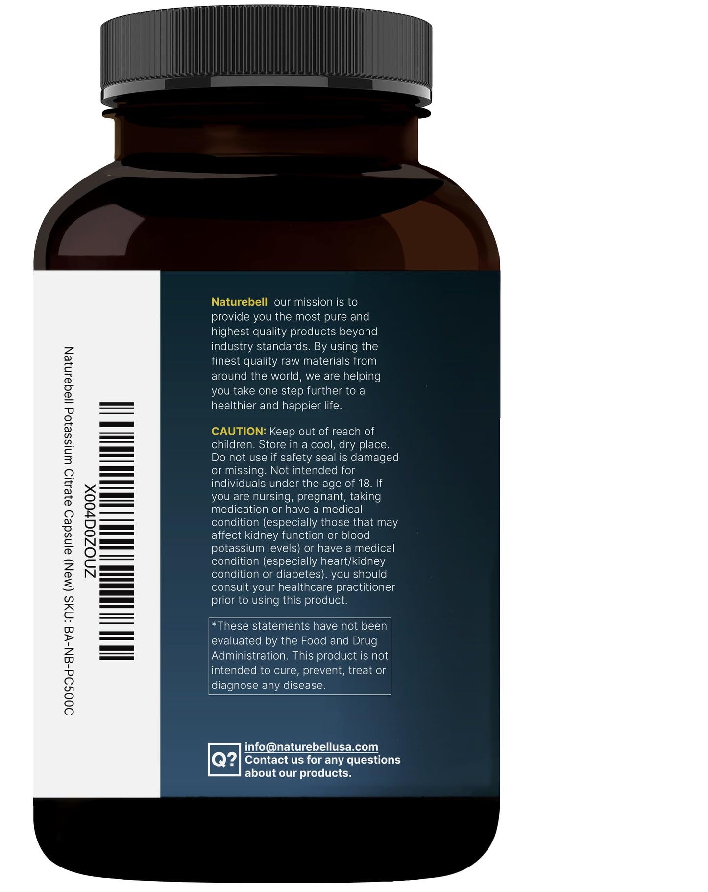 Potassium Citrate 99mg – 500 Caps | Chelated, Non-GMO