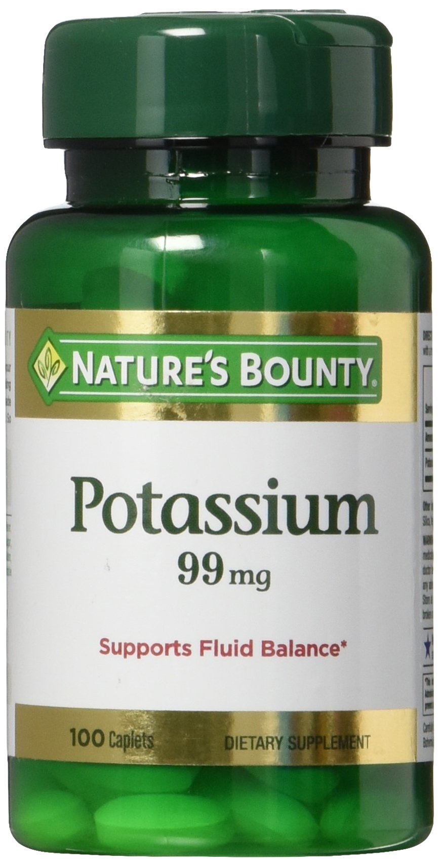 Nature's Bounty Potassium Gluconate 99 mg - 100 Caplets | Potassium Supplement