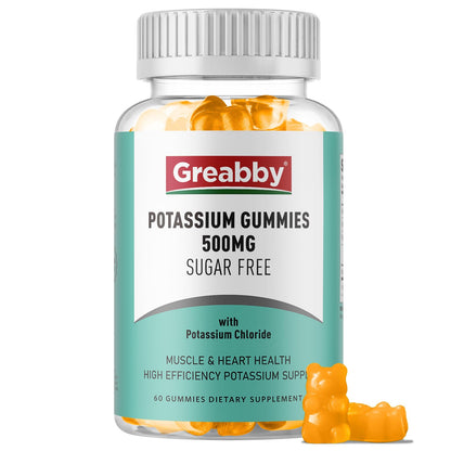 Potassium Gummies – Potassium Chloride Supplement for Adults | 60 Servings | Sugar-Free