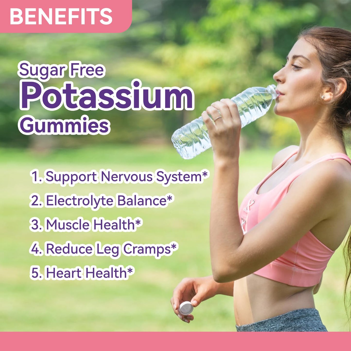 Potassium Gummies 1000mg – Sugar Free, Vegan (60 Count) | For Adults