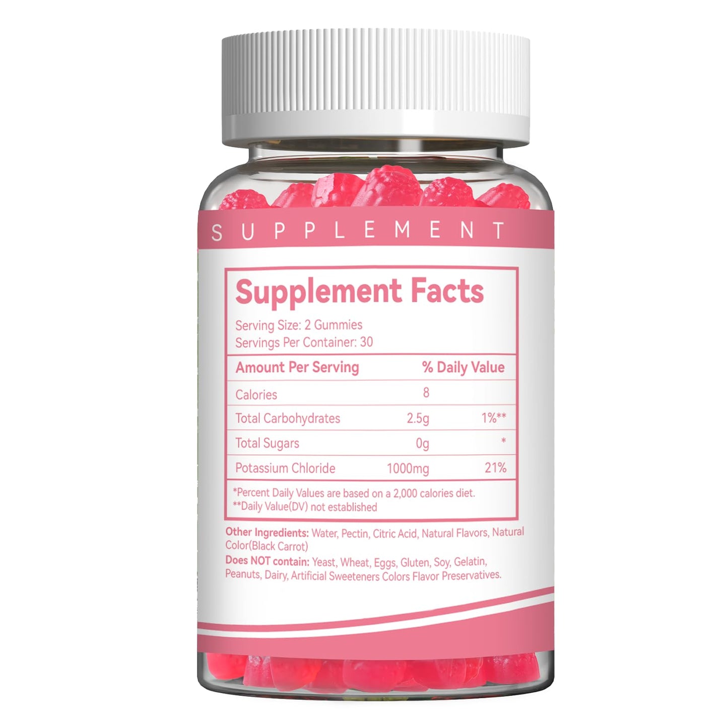 Potassium Gummies 1000mg – Sugar Free, Vegan (60 Count) | For Adults