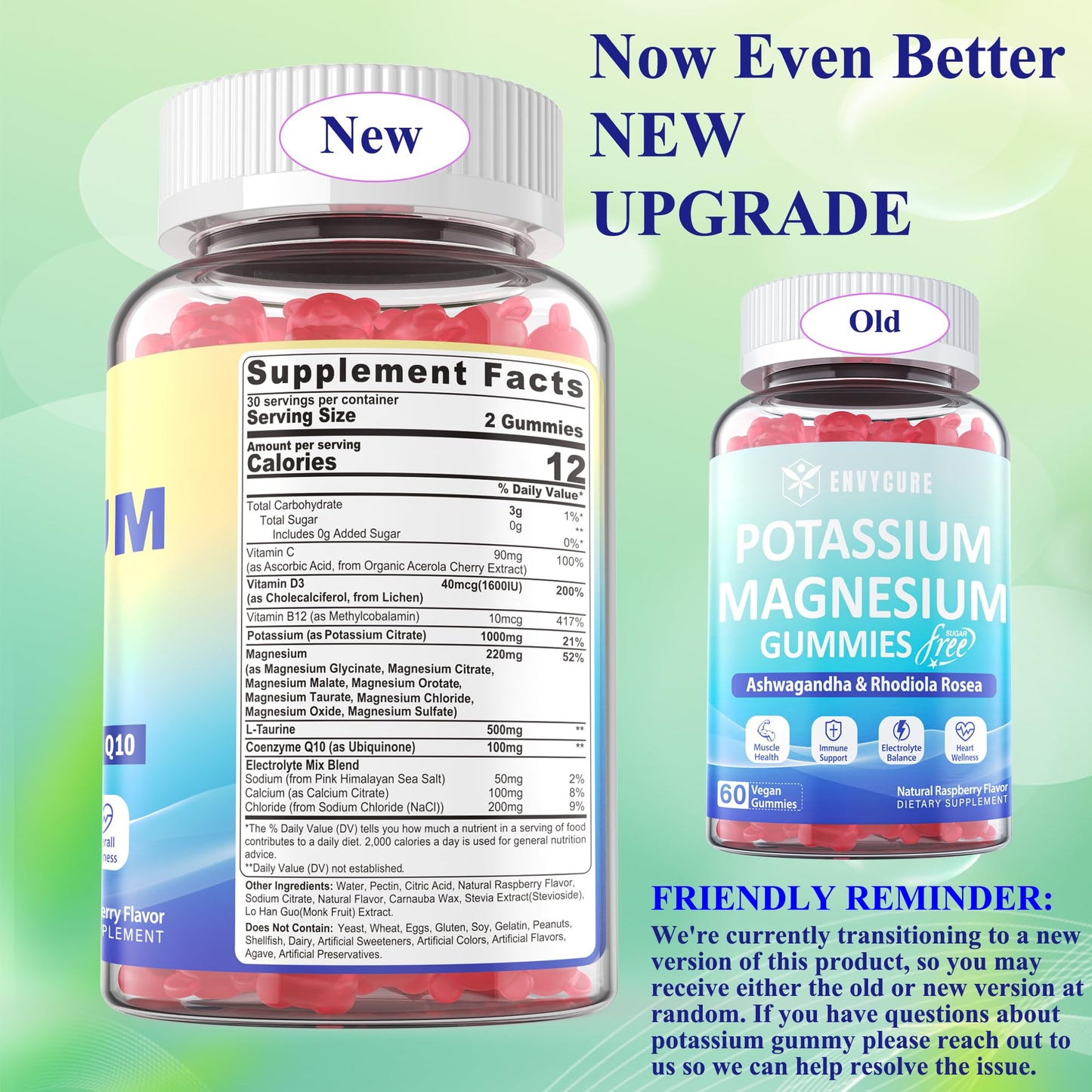 Potassium Gummies 1000mg | Potassium Citrate with Magnesium Complex – Vegan 2-Pack