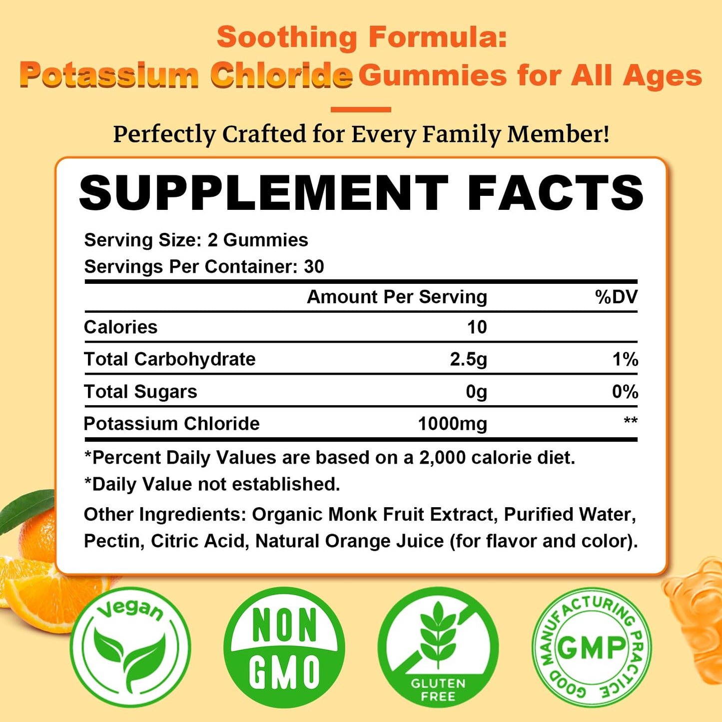 Sugar Free Potassium Gummies 2 Pack – 1200mg Potassium Chloride, Electrolyte Balance
