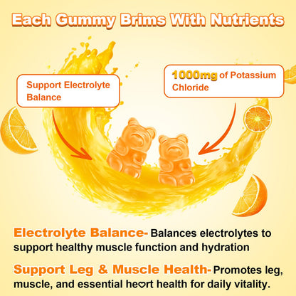 Sugar Free Potassium Gummies 2 Pack – 1200mg Potassium Chloride, Electrolyte Balance
