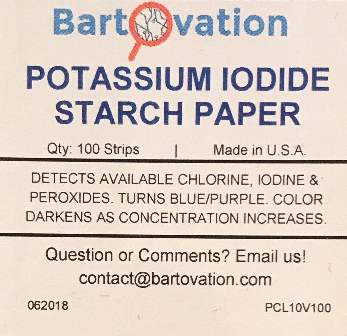 Potassium Iodide Starch Oxidizer Test Paper – Vial of 100 Strips for Chlorine, Iodine & Peroxide Detection