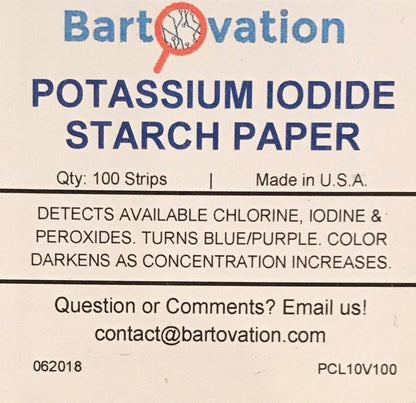 Potassium Iodide Starch Oxidizer Test Paper – Vial of 100 Strips for Chlorine, Iodine & Peroxide Detection