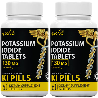 Potassium Iodide Tablets 130 mg – Pack of 2 (240 Tablets) | 10-Year Shelf Life