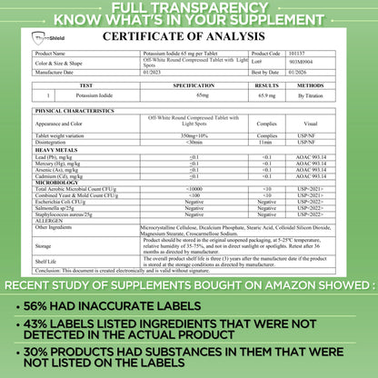 Potassium Iodide Tablets 130 mg | 120ct Iodine Tablets for Radiation Exposure - Potassium Iodine Pills - YODO Naciente - KI Pills - Made in USA - ThyroShield