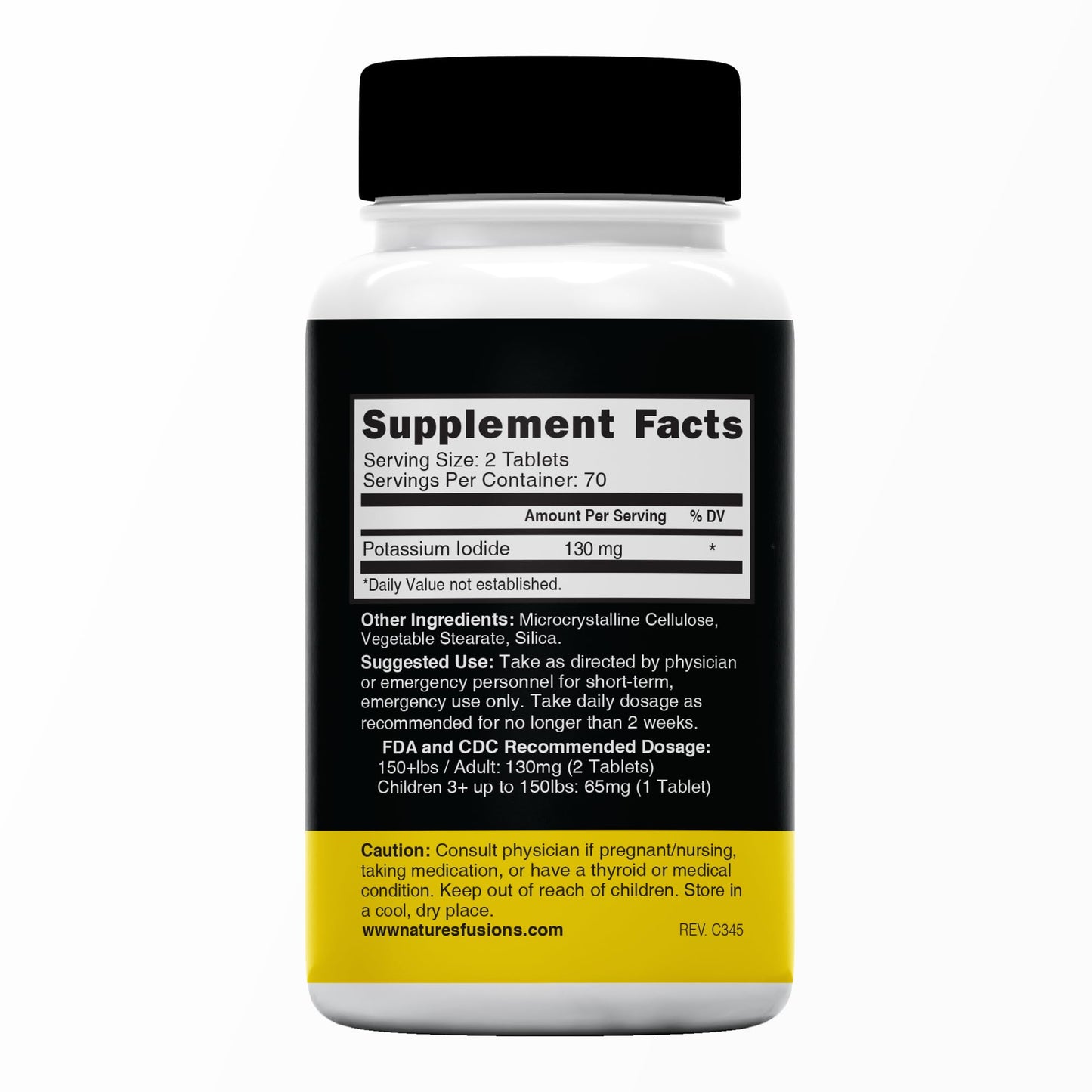 Potassium Iodide Tablets 130 mg – 280-Count | Nature's Fusions KI Pills