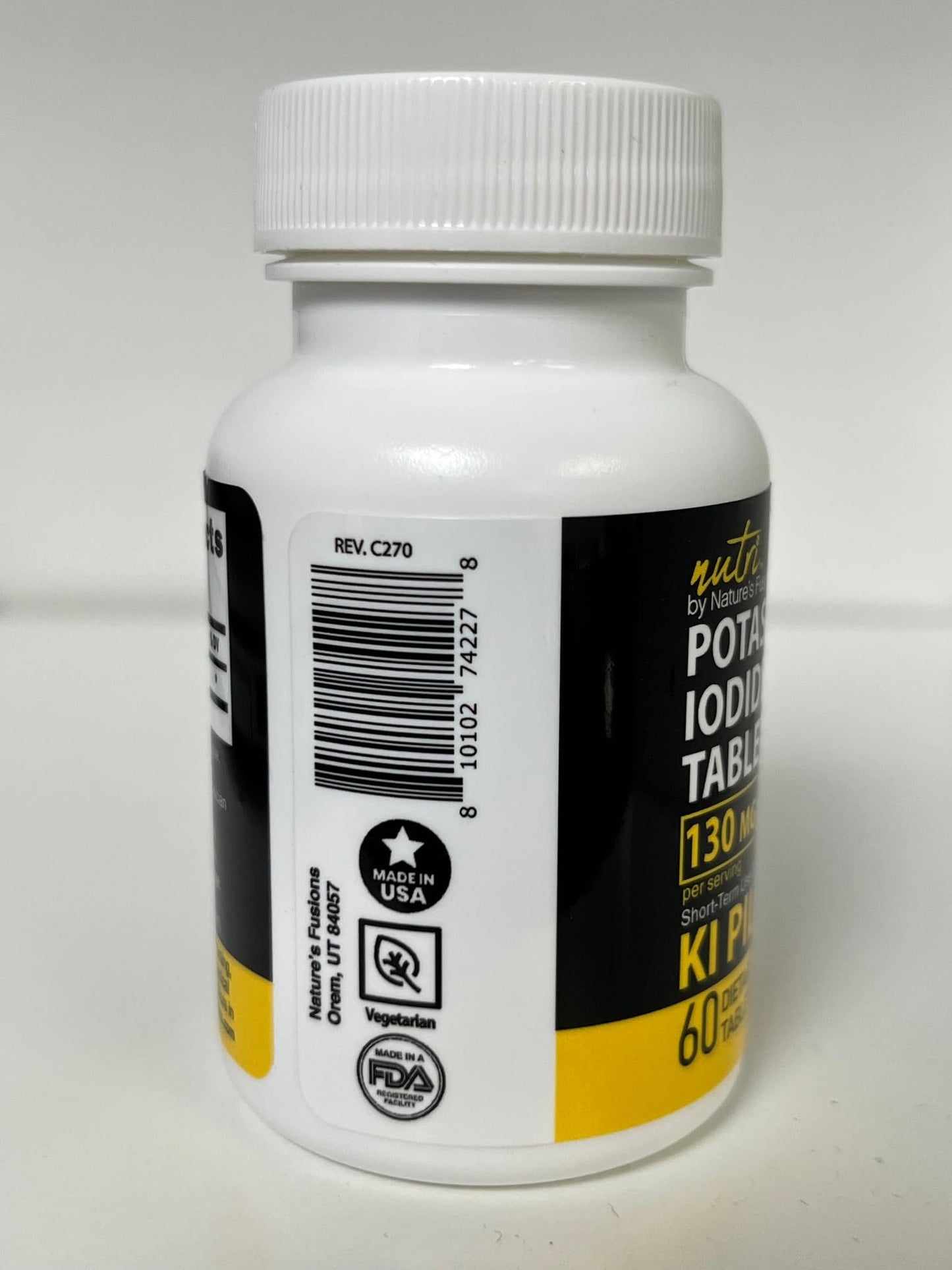 Potassium Iodide Tablets 130 mg – 60 Tablets | 10 Year Shelf-Life (2034–2035) | Ki Pills | Yoduro de potasio | NSF cGMP Certified | 3rd Party Tested