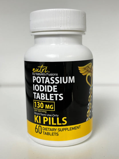 Potassium Iodide Tablets 130 mg – 60 Tablets | 10 Year Shelf-Life (2034–2035) | Ki Pills | Yoduro de potasio | NSF cGMP Certified | 3rd Party Tested