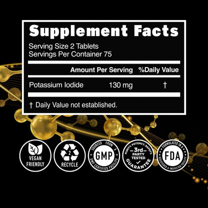 Premium Potassium Iodide Tablets – 130 mg/Serving, 300 Count