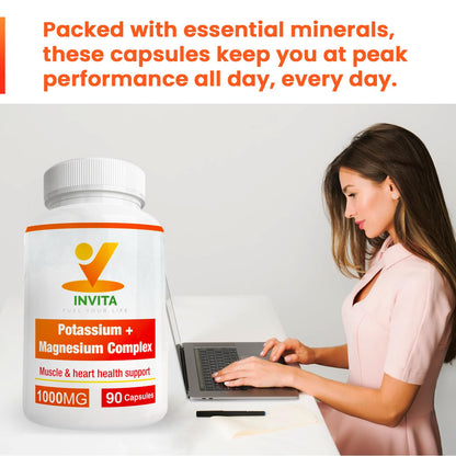 Potassium Magnesium Complex 1000 mg | High-Absorption Magnesium & Potassium Supplement for Leg & Muscle Recovery