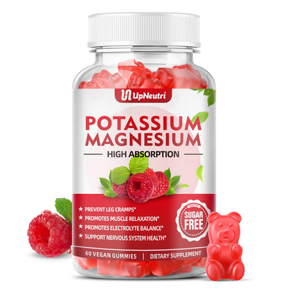 Potassium Magnesium Gummies for Adults & Kids – Sugar-Free, Vegan | 60 Count