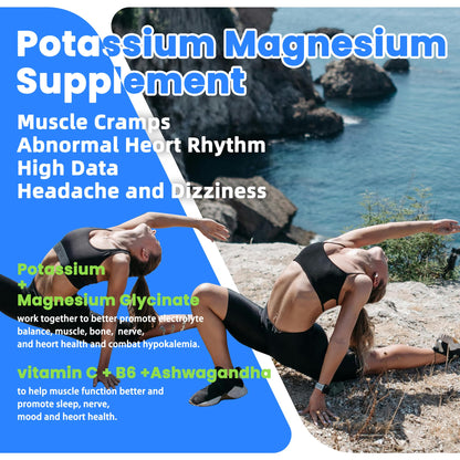 Potassium Magnesium Gummies with Ashwagandha | High-Absorption Mg Glycinate | 120 Sugar-Free Gummies