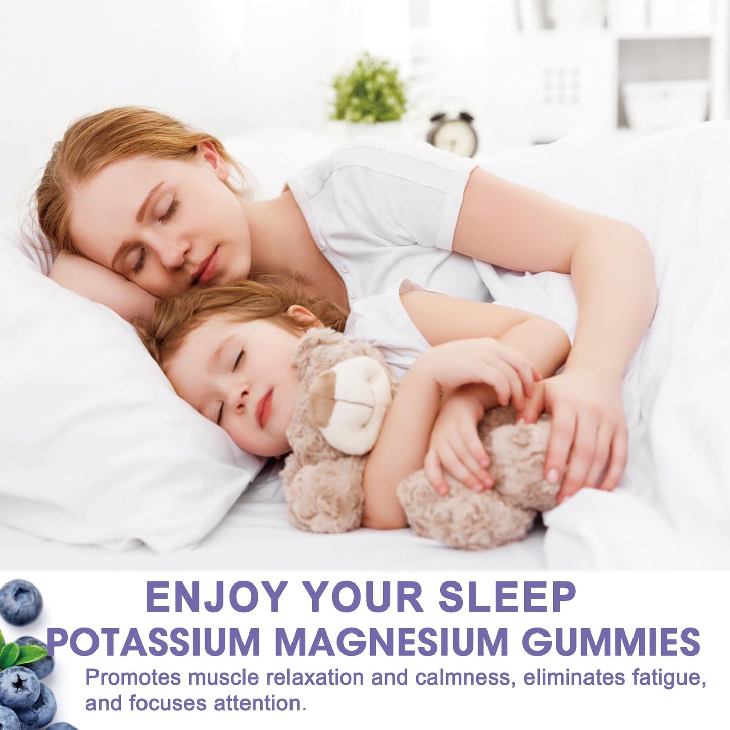 2 Pack Potassium Magnesium Gummies - Sugar-Free Magnesium Glycinate & Potassium Gummies with Calcium, Zinc, Vitamin D3, B6 & B12 for Leg Cramps & Muscle Support
