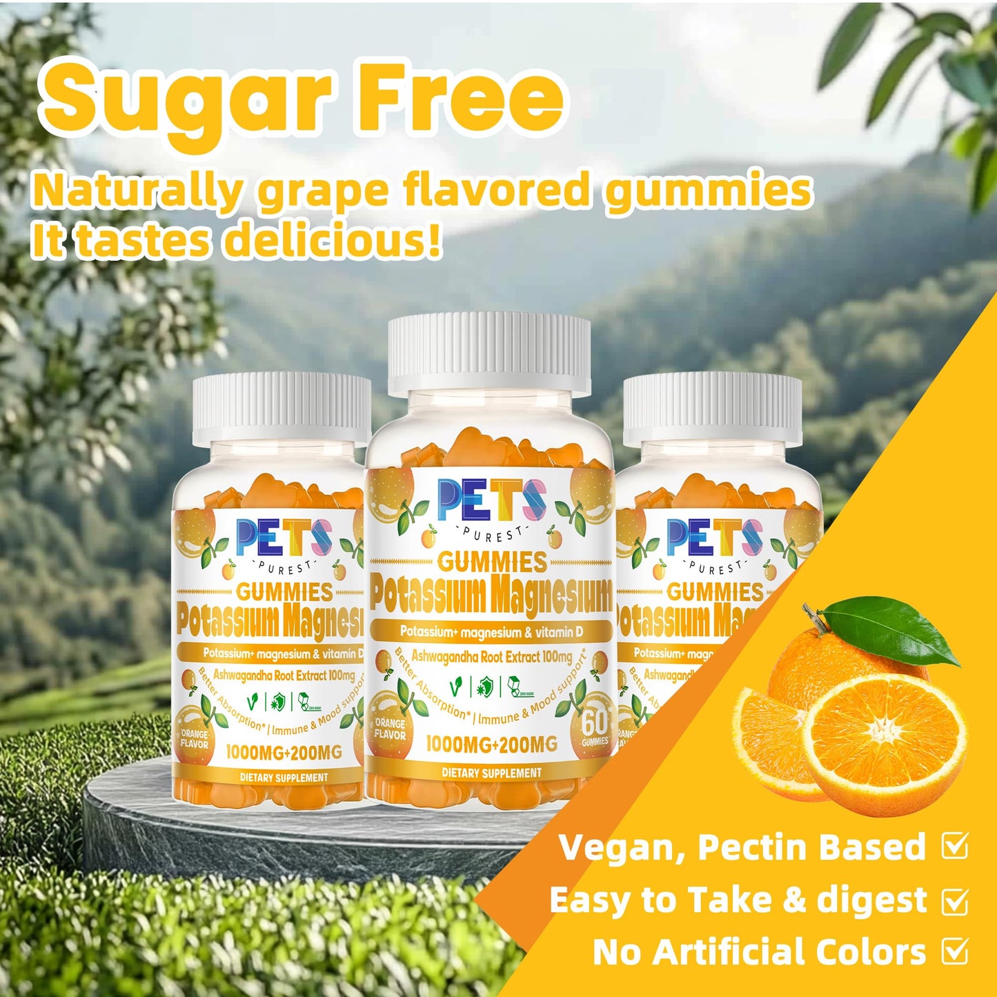 Potassium Magnesium Gummies with Magnesium Glycinate & Omega-3