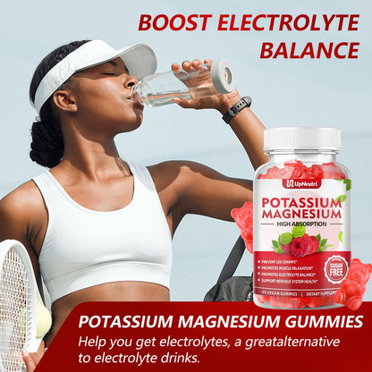Potassium Magnesium Gummies for Adults & Kids – Sugar-Free, Vegan | 60 Count