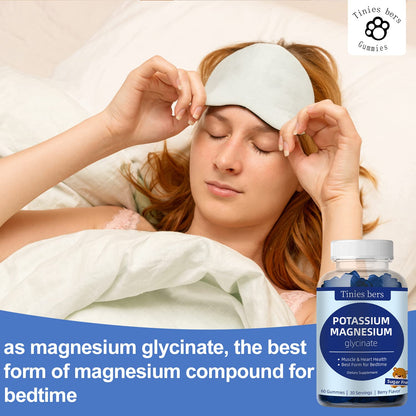 Potassium Magnesium Gummies – Sugar Free, Vegan, Non-GMO | Berry Flavor | 30 Servings
