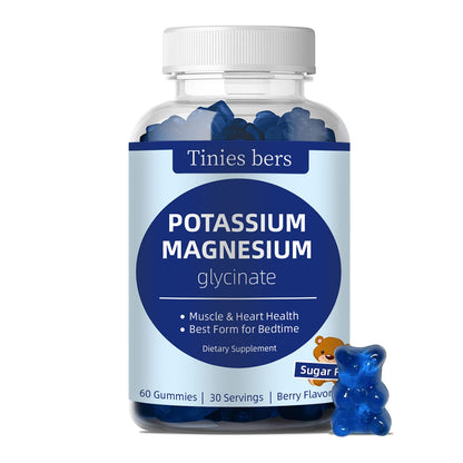Potassium Magnesium Gummies – Sugar Free, Vegan, Non-GMO | Berry Flavor | 30 Servings