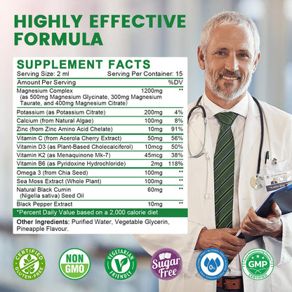 (2 Pack) Potassium Magnesium Supplement – Immune Health & Muscle Support | High Absorption, Pineapple Flavor, 1 Oz