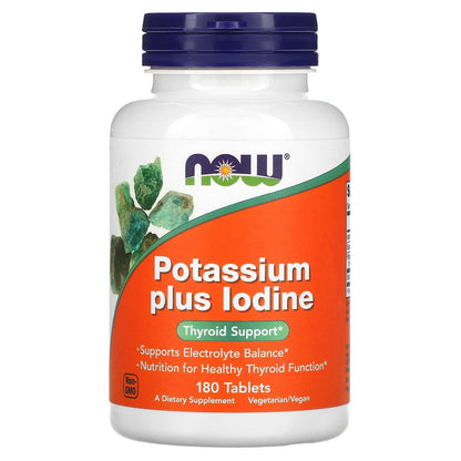 Potassium Plus Iodine 180 Tablets - Now Foods