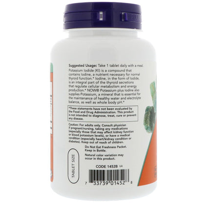 Potassium Plus Iodine 180 Tablets - Now Foods