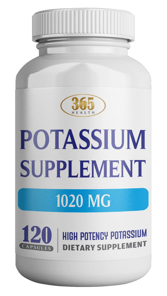 365 Health Potassium Supplement 1020 mg | Potassium Bicarbonate | Non-GMO | Gluten Free | Made in USA | 120 Vegetarian Capsules BritishVita | Premium UK Vitamins & Wellness Supplements