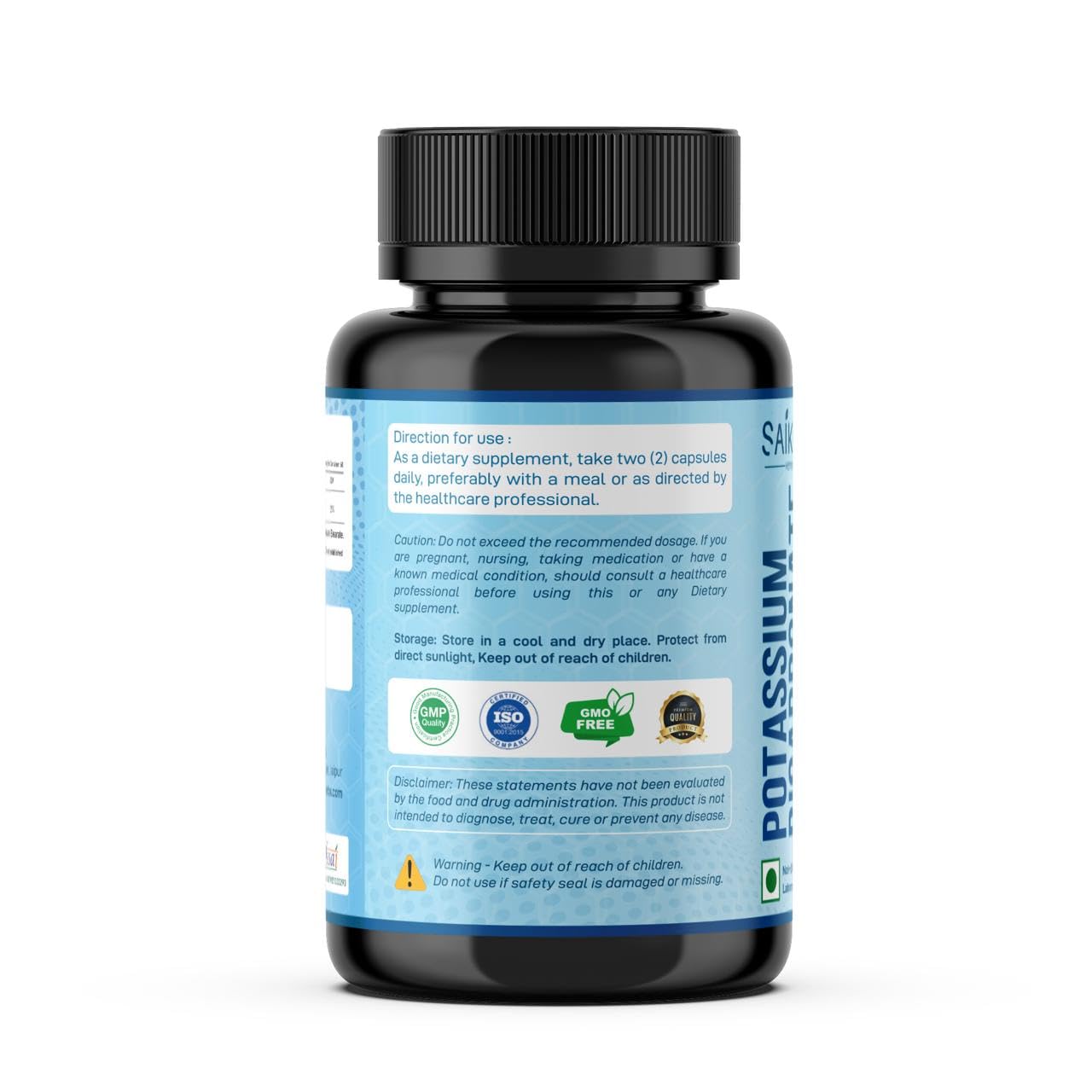 Potassium Supplement 1020mg – High Absorption, 120 Capsules